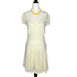 Guess Los Angeles cream lace dress  with open back